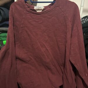 Rag & Bone Deep Red Long Sleeve Top
